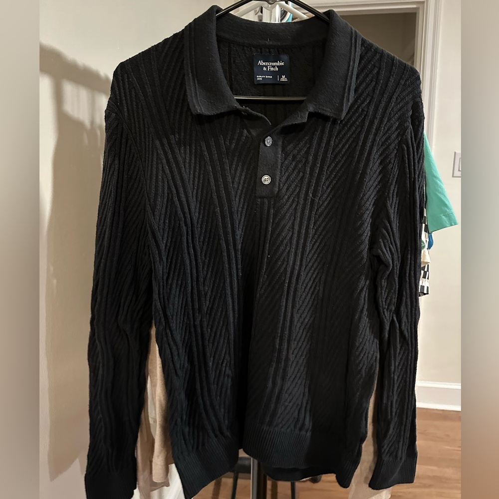 Knit polo sweater